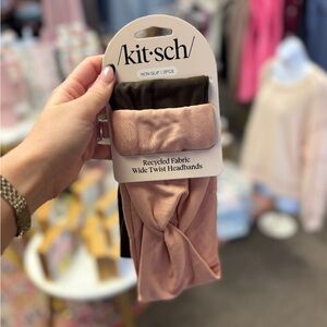 NWT 2 Piece Rosewood Recycled Fabric Wide Twist Headbands Set